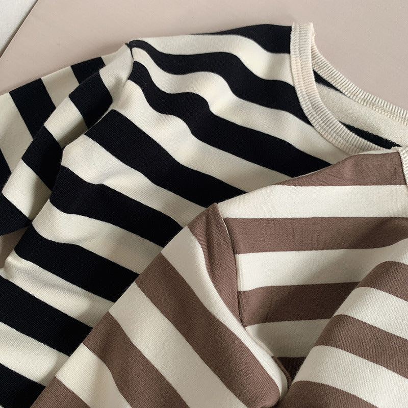 Children's Striped Casual Long Sleeve T-shirt