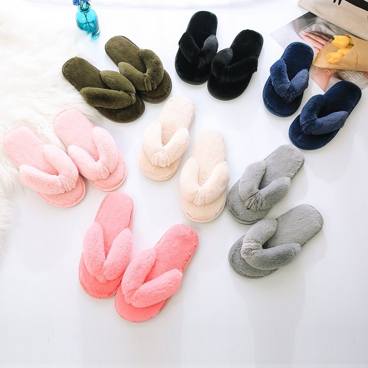 Plus Size Plush Flip-flops Cotton Slippers