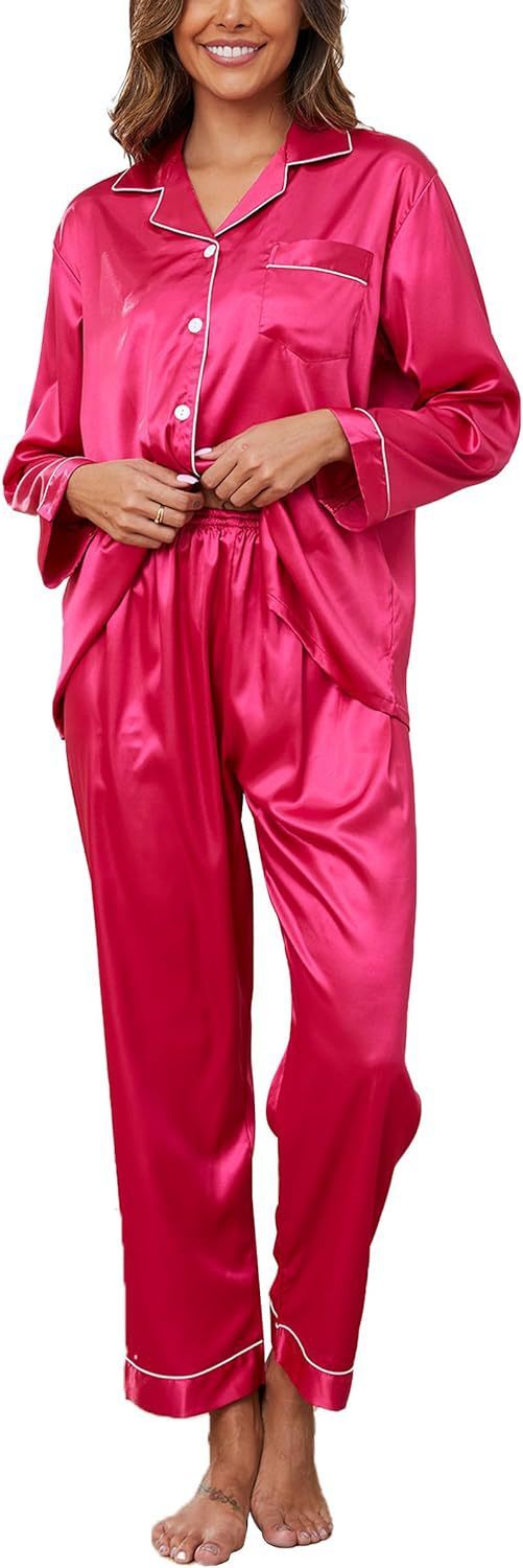 Couple Satin Pajamas Two-piece Long-sleeved Homewear