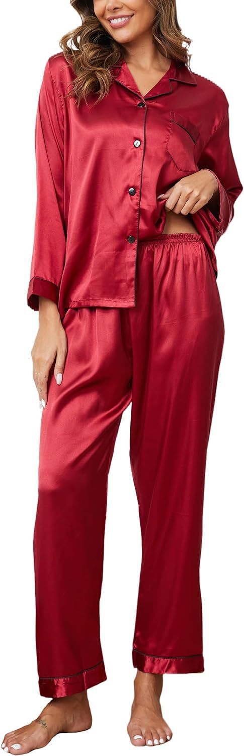 Couple Satin Pajamas Two-piece Long-sleeved Homewear