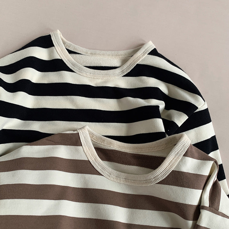 Children's Striped Casual Long Sleeve T-shirt