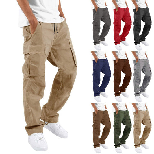 Trade Drawstring Multi-pocket Casual Trousers