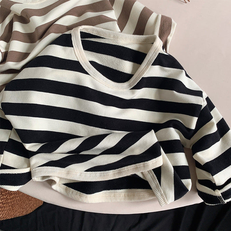 Children's Striped Casual Long Sleeve T-shirt