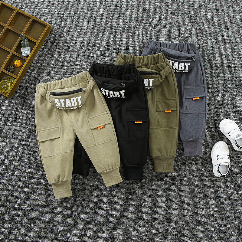 Boys' Spring And Autumn Western Style Casual Pants Children's Workwear