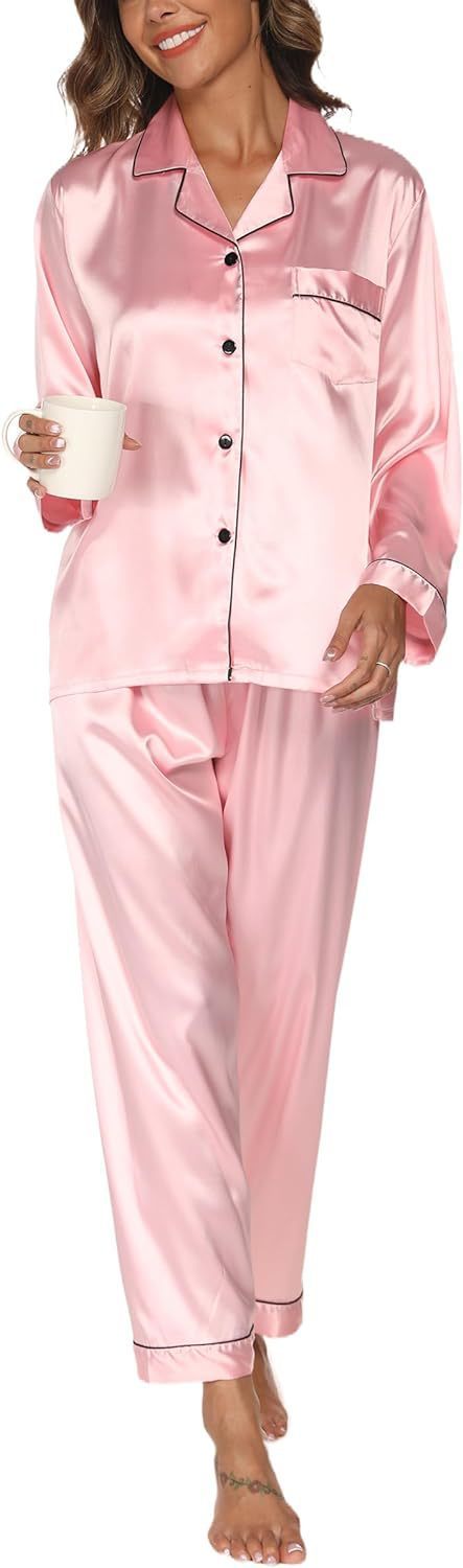 Couple Satin Pajamas Two-piece Long-sleeved Homewear