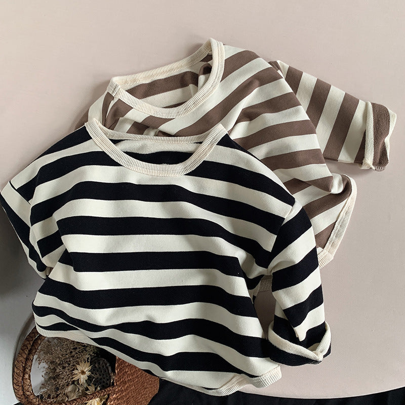 Children's Striped Casual Long Sleeve T-shirt